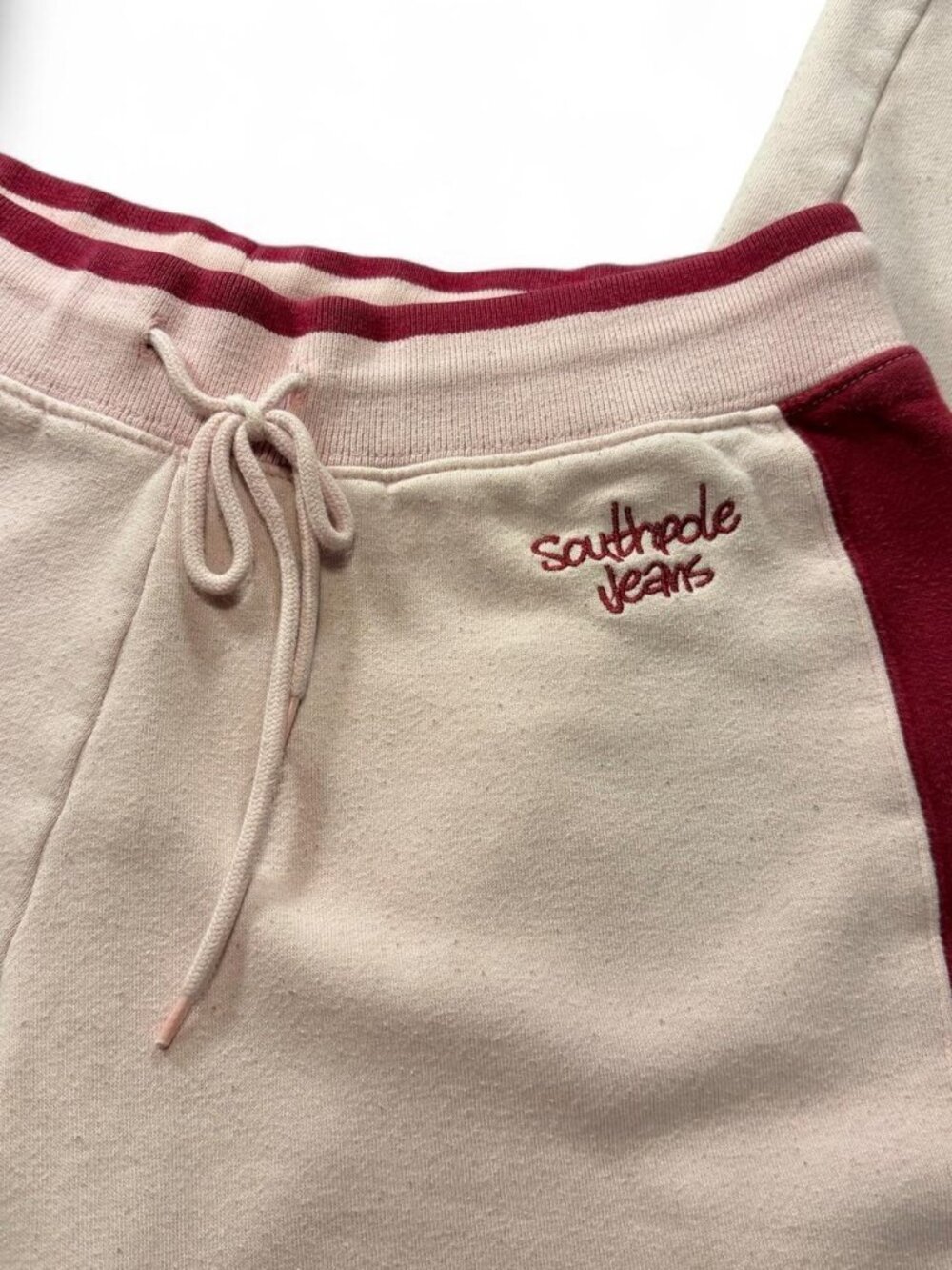 Vntg Y2K Women's Southpole Embroidered Pink Red Baggy Wide Leg Sweatpants Large